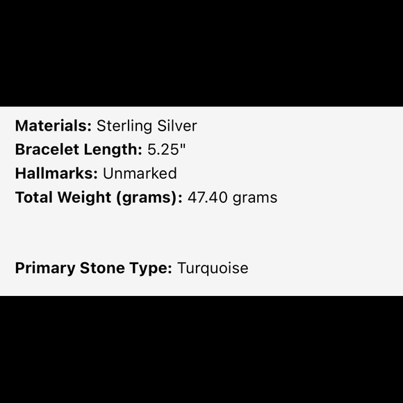 Vintage Turquoise Sterling Silver Cuff - Picture 6 of 6